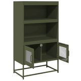 ZNTS Highboard Olive Green 68x39x123 cm Steel 853372