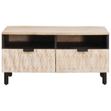 Coffee Table with Drawer White 80 x 54 x 40 cm Solid Mango Wood 4017877