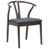 Dining Chair 2 pcs Light Brown and Black Solid Rubber Wood 42020412