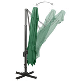 Cantilever Garden Parasol Green Polyester Large Tiltable 312370
