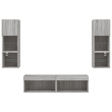 6 Piece TV Wall Units with LED Grey Sonoma Engineered Wood 3216620