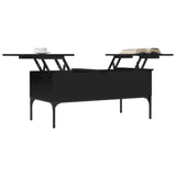 ZNTS Coffee Table Black 100x50x45 cm Engineered Wood and Metal 845411