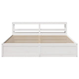 Bed Frame with Headboard White 180x200 cm Super King Solid Wood Pine 3306334