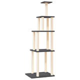 Cat Tree with Sisal Scratching Posts Dark Grey 183 cm 171746