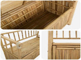 Garden Storage Bench 110 x 47 x 80 cm Bamboo Natural 42028075