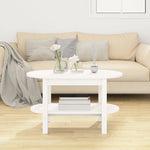 ZNTS Coffee Table White 80x45x45 cm Solid Wood Pine 822293