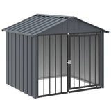 Dog House with Roof Black 117x103x102 cm Galvanised Steel 172346
