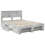 Bed Frame Concrete Grey 160 x 200 cm Engineered Wood 3408742