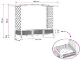 Raised Bed with Trellis and Roof Black 169 x 40 x 129 cm PP 3423097