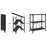 Storage Shelf on Wheels Black 71x34x88 cm Steel 4012385