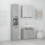 ZNTS 3 Piece Bathroom Cabinet Set Concrete Grey Engineered Wood 3115879