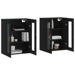 Wall Mounted Cabinets 2 pcs Black Engineered Wood 3197922