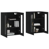 Wall Mounted Cabinets 2 pcs Black Engineered Wood 3197922