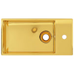 Wash Basin with Overflow 49x25x15 cm Ceramic Gold 143492