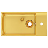 Wash Basin with Overflow 49x25x15 cm Ceramic Gold 143492