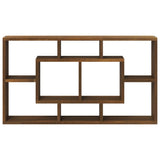 Wall Display Shelf 8 Compartments Brown Oak 342594