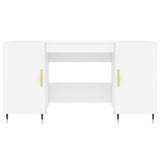 Desk White 140x50x75 cm Engineered Wood 829524