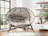 Egg Chair with Cushion & Side Pocket - Light Grey T3398P328044