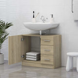 Sink Cabinet Sonoma Oak 63x30x54 cm Engineered Wood 804187