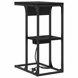 Bedside Cabinet Black Oak 41.5 x 26 x 60.5 cm Engineered Wood 859590