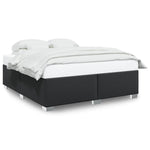 ZNTS Bed Frame without Mattress Black Super King Faux Leather 3284577