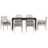 Garden Dining Set with Cushion 7 pcs Light Grey Poly rattan 3379902