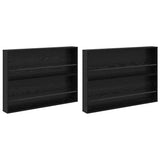 Magazine Rack 2 pcs Black Oak 100 x 12 x 70 cm Engineered Wood 890853