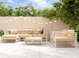 7 Piece Garden Lounge Set Solid Wood Pine 3186235