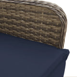 Reclining Garden Chairs 2 pcs with Table Grey Poly Rattan 365709