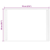 LED Bathroom Mirror Transparent 70 x 50 cm Tempered Glass 42045796
