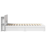 Bed Frame with Storage White 90 x 200 cm Engineered Wood 3433556