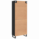 Highboard 2 pcs Black oak Engineered wood 3394523