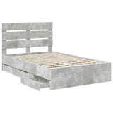 Bed Frame with Drawer Concrete Grey 120 x 200 cm Engineer Wood 3411845