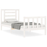 Bed Frame without Mattress White 90x200 cm Solid Wood Pine 3192867