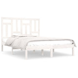 Bed Frame without Mattress White 200x200 cm Solid Wood Pine 3104564