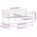 Day Bed without Mattress White 75x190 cm Small Single Solid Wood Pine 842883