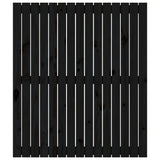 Wall Headboard Black 95.5x3x110 cm Solid Wood Pine 824937