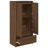 Cabinet with Drawer Brown Oak 55.5x34x119.5 cm Engineered Wood 861649