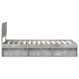 Bed Frame Concerte Grey 75 x 190 cm Solid Pine Wood 3412144