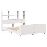 Bed Frame without Mattress White 140x190 cm Solid Wood Pine 3323702