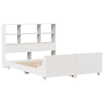 ZNTS Bed Frame without Mattress White 140x190 cm Solid Wood Pine 3323702