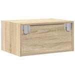 ZNTS Wall-mounted Bedside Cabinet with LED Lights Sonoma Oak 860215