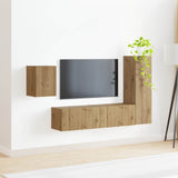 TV Cabinet Set Wall-mounted 4 pcs Artisan Oak Engineered Wood 3409005