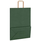 Paper Bags 250 pcs with Handles Green 32x17x44 cm 4101958