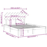 Bed Frame without Mattress White 160x200 cm Solid Wood 3104879