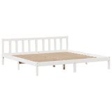 Bookcase Bed without Mattress White 200x200 cm Solid Wood Pine 3321666