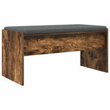 Hall Bench with Cushion Smoked Oak 83 x 38 x 40 cm 891556