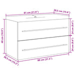 ZNTS 2 Piece Bathroom Furniture Set Concrete Grey Engineered Wood 3324921