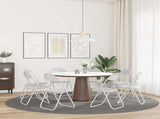 Folding Chair 8 pcs White 48 x 43.5 x 81 cm Faux Leather 42029064