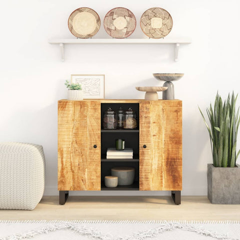 Sideboard with 2 Doors 90x33x75 cm Solid Wood Mango 352925